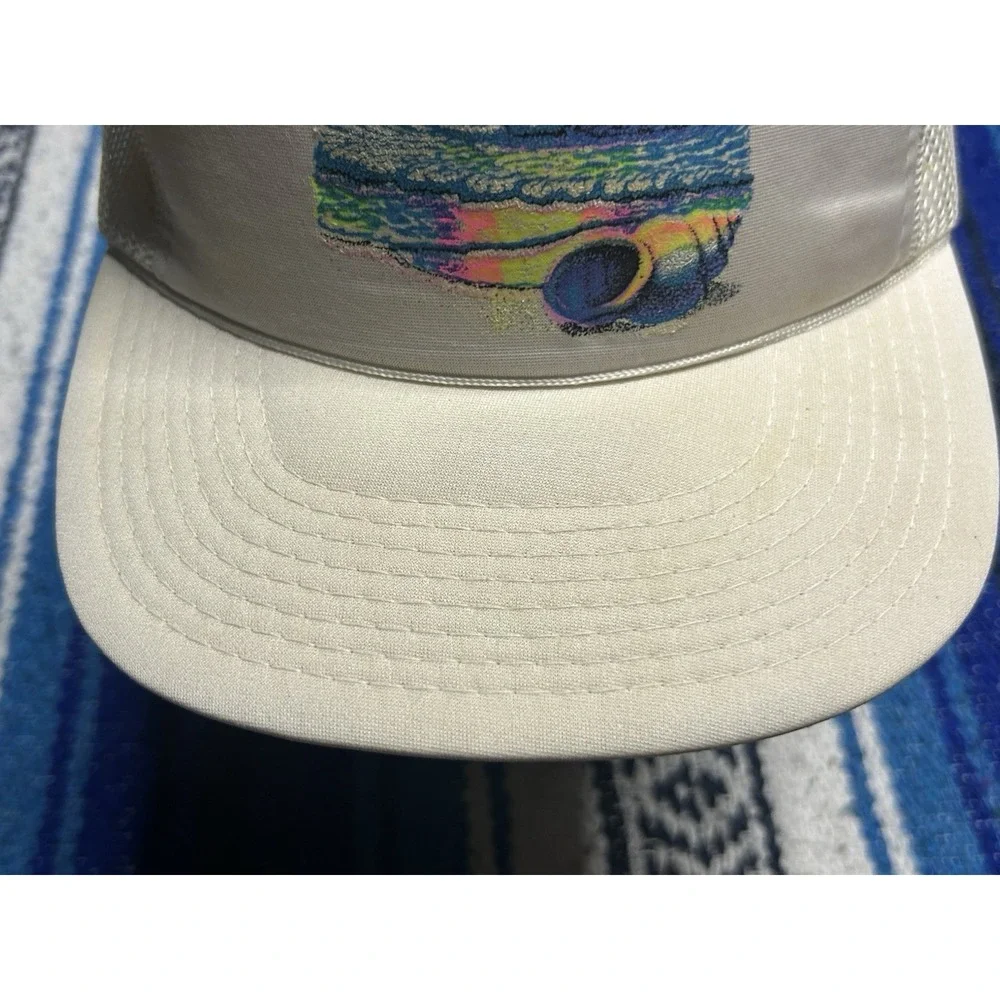 Vintage 80s 90s JR Headwear Neon Surf Sunset Mesh Trucker Hat Snapback OSFA